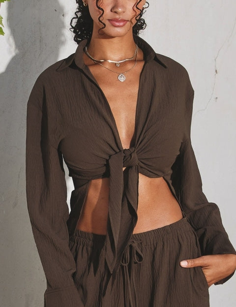 Tori Tie Front Top - 110 Long Sleeve
