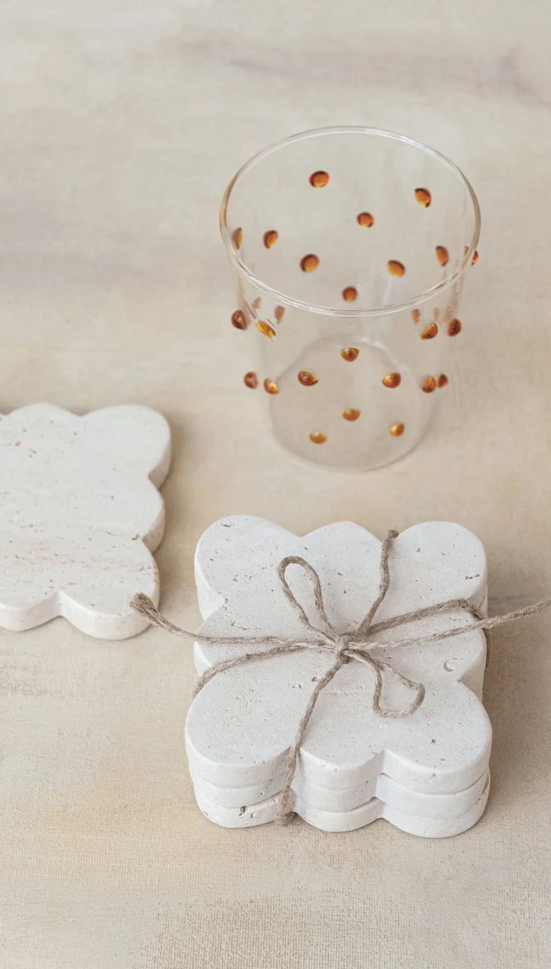 Travertine Coasters w/ Scalloped Edge - Natural - 310 Home/Gift