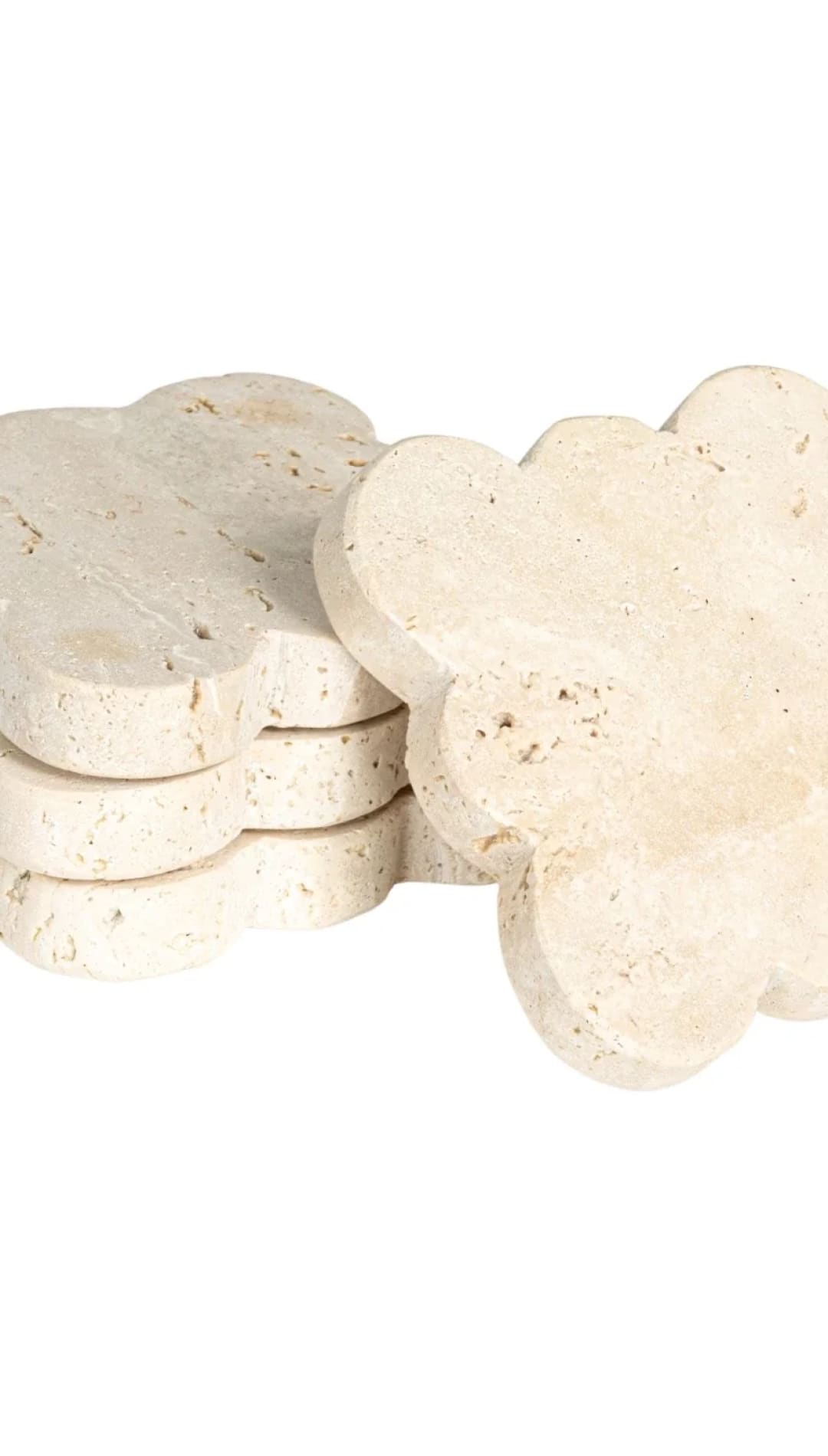 Travertine Coasters w/ Scalloped Edge - Natural - 310 Home/Gift