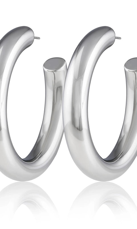 Tubular Hoops - 2 / Silver - JEWL