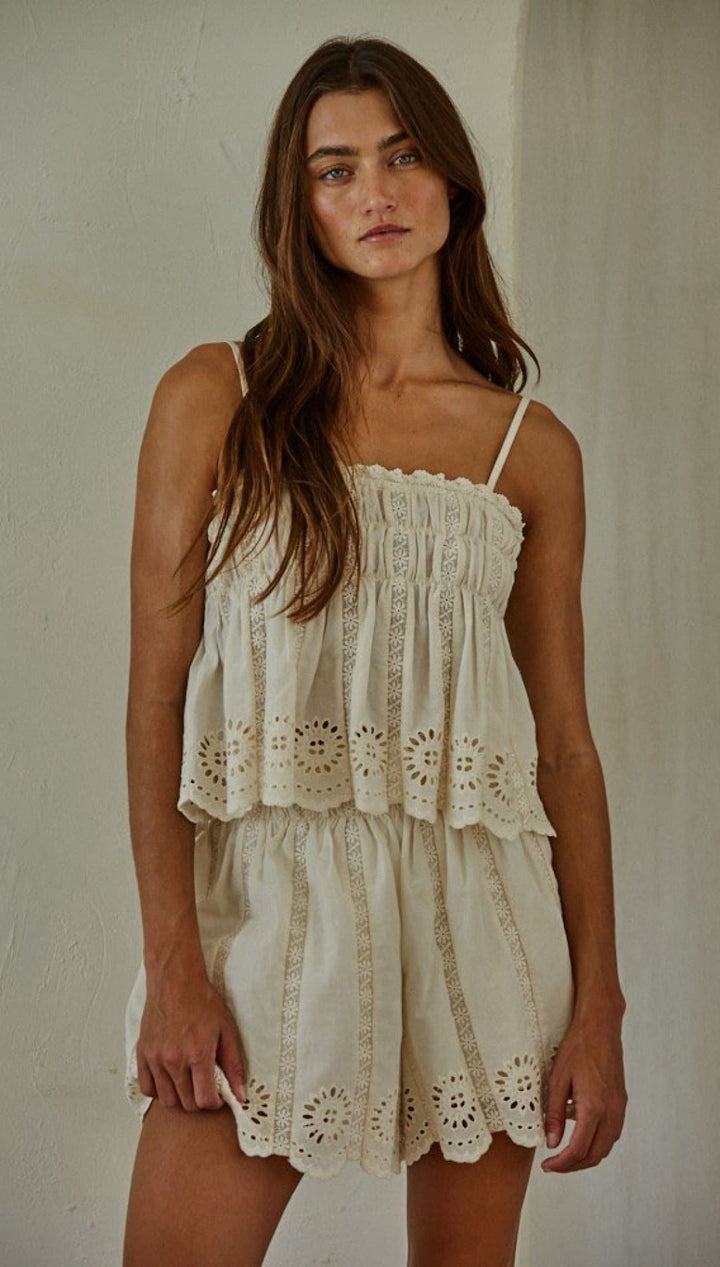 Tulum Eyelet Top - 120 Sleeveless