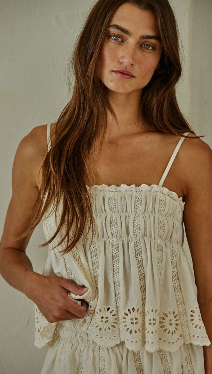 Tulum Eyelet Top - 120 Sleeveless