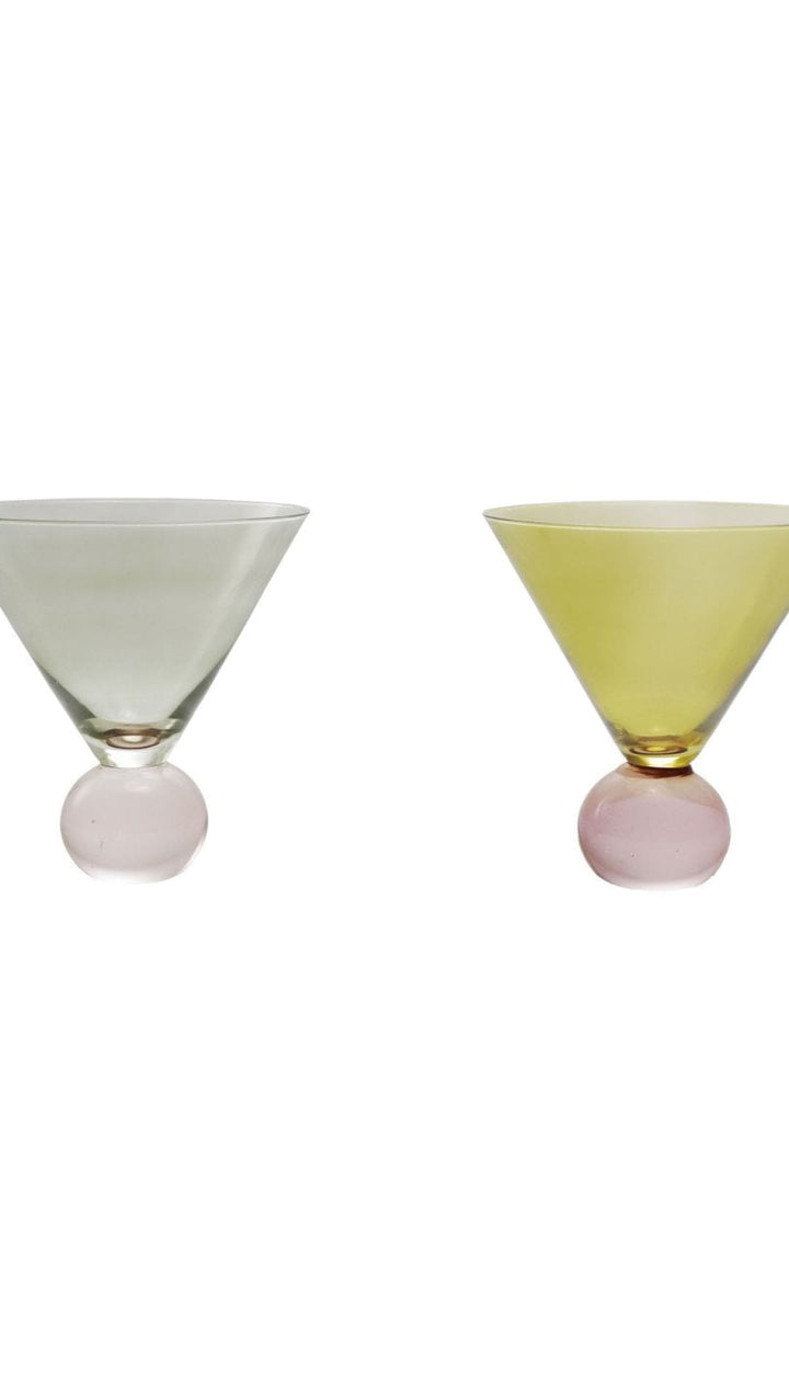 12 oz. Two-Tone Martini Glass with Ball Stem, 2 Colors