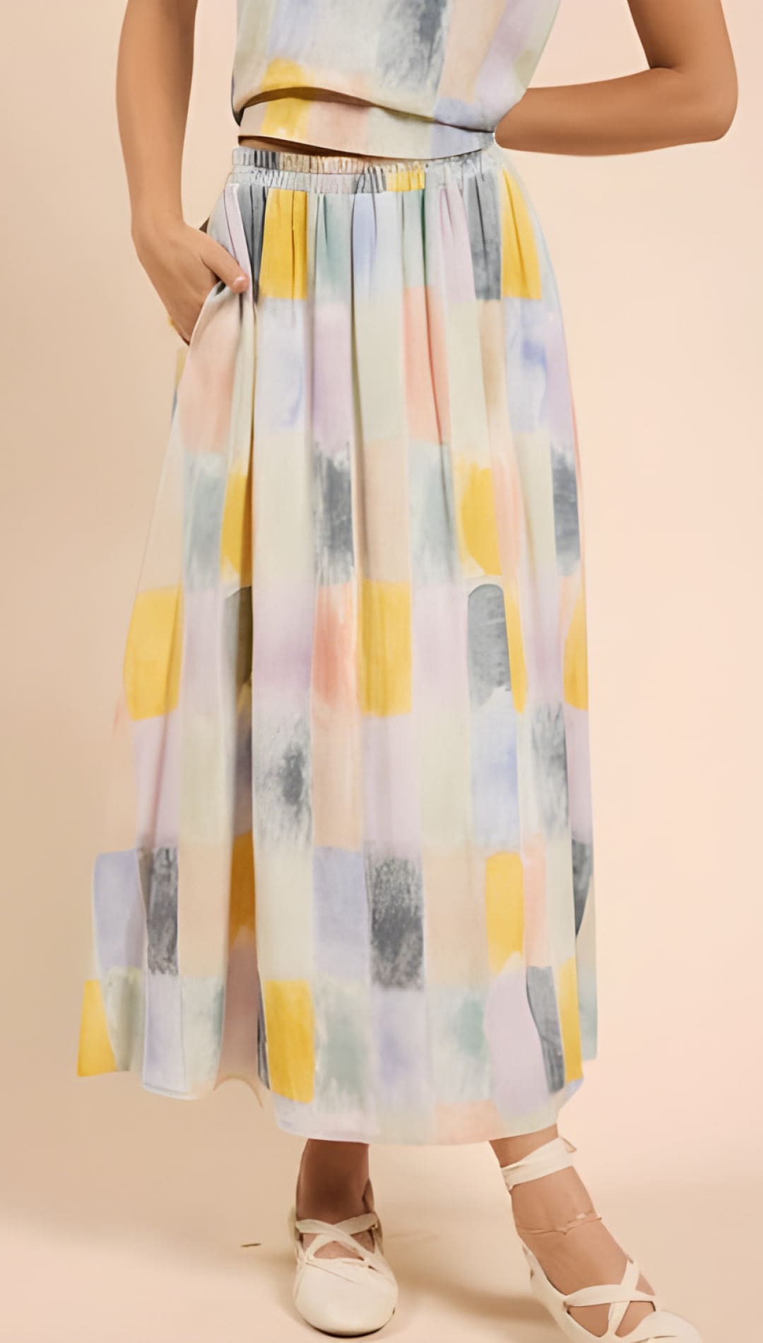 Watercolor Midi SKirt - 220 Other Bottoms