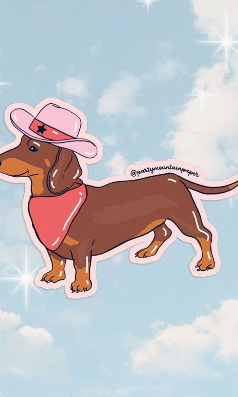 Weenie Dog Cowboy Sticker - 310 Home/Gift