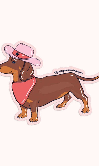 Weenie Dog Cowboy Sticker - 310 Home/Gift