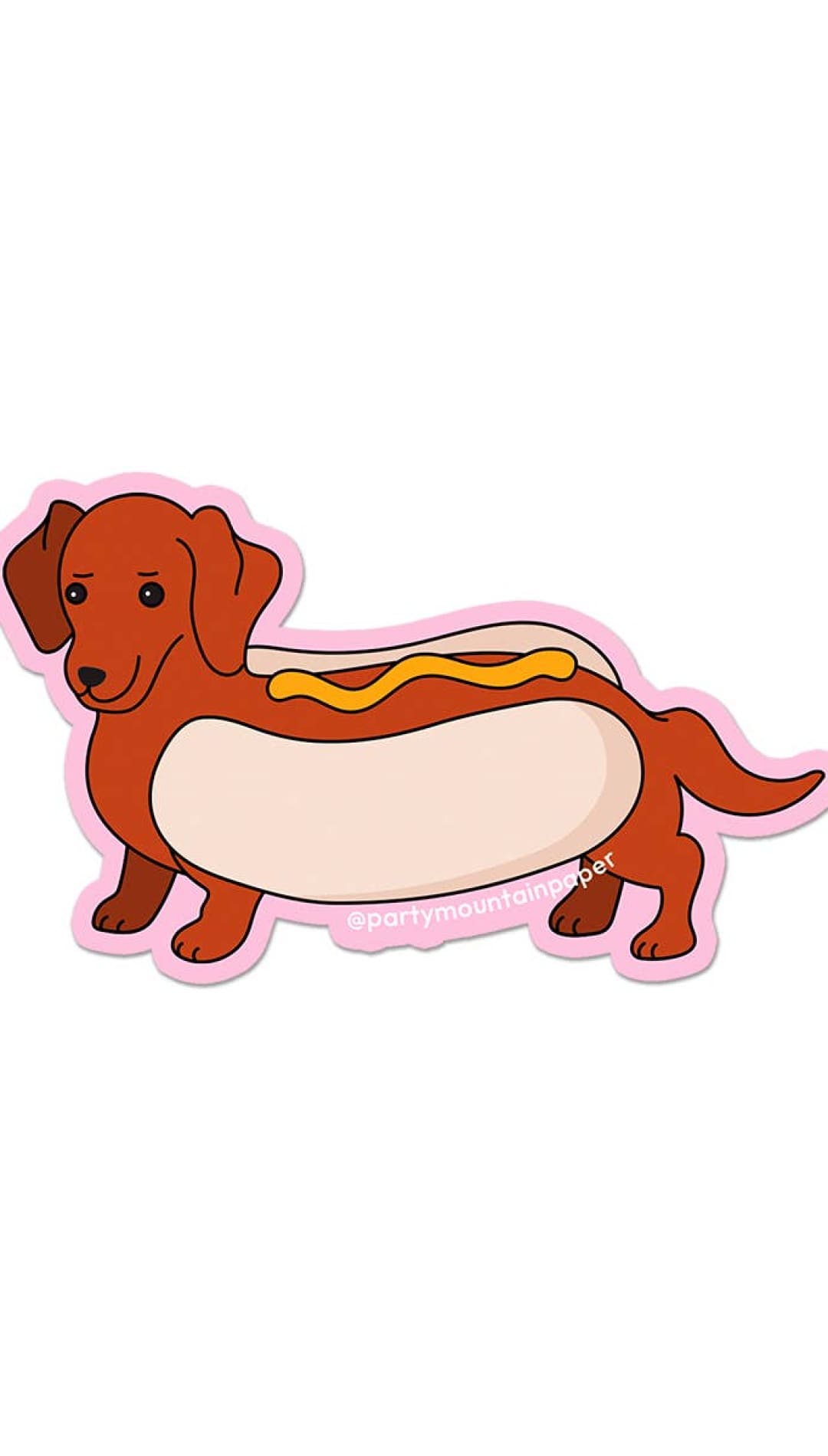 Weenie Hotdog Sticker (Mustard) - 310 Home/Gift