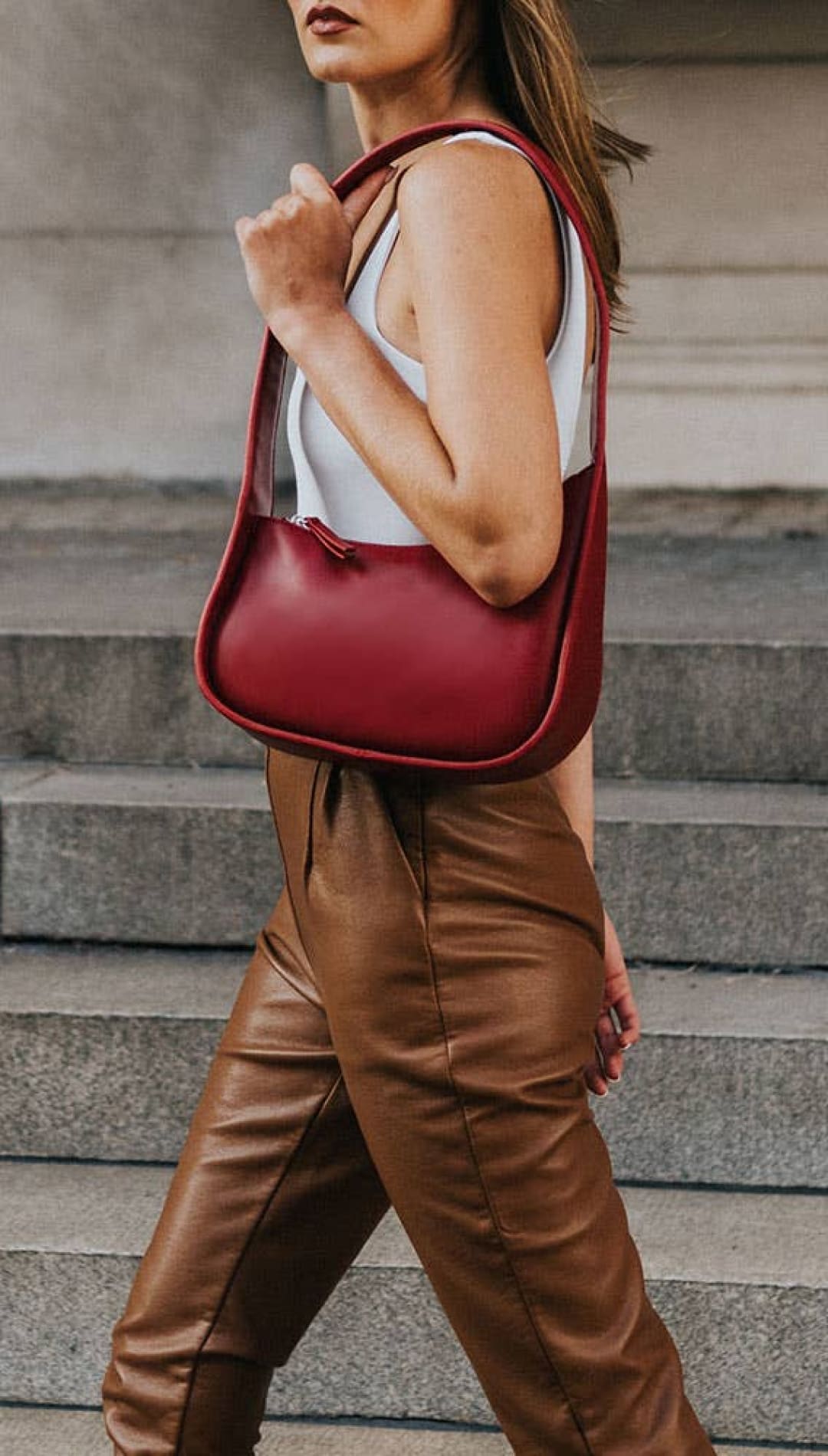 Willow Red Recycled Vegan Shoulder Bag