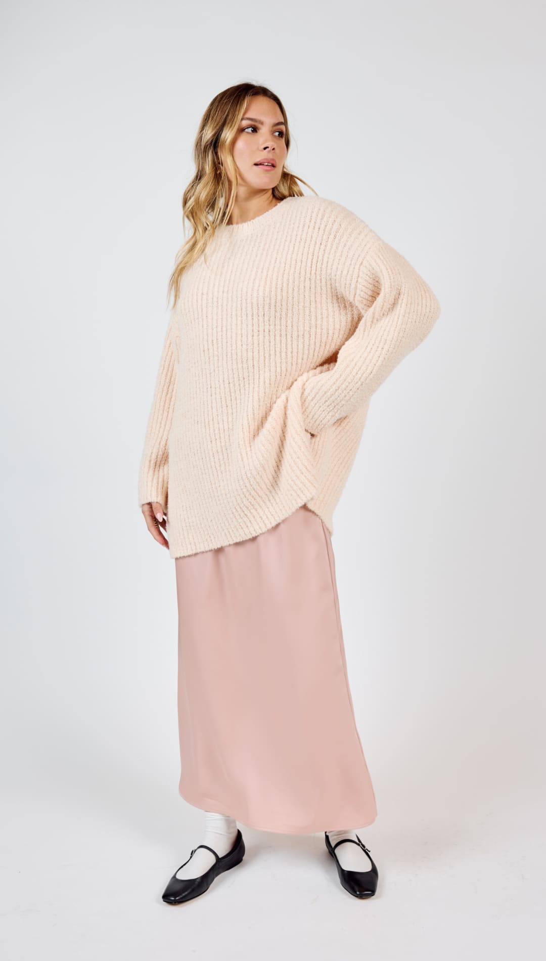 Your Needs Ribbed Knit Sweater - Peach - 140 Sweaters