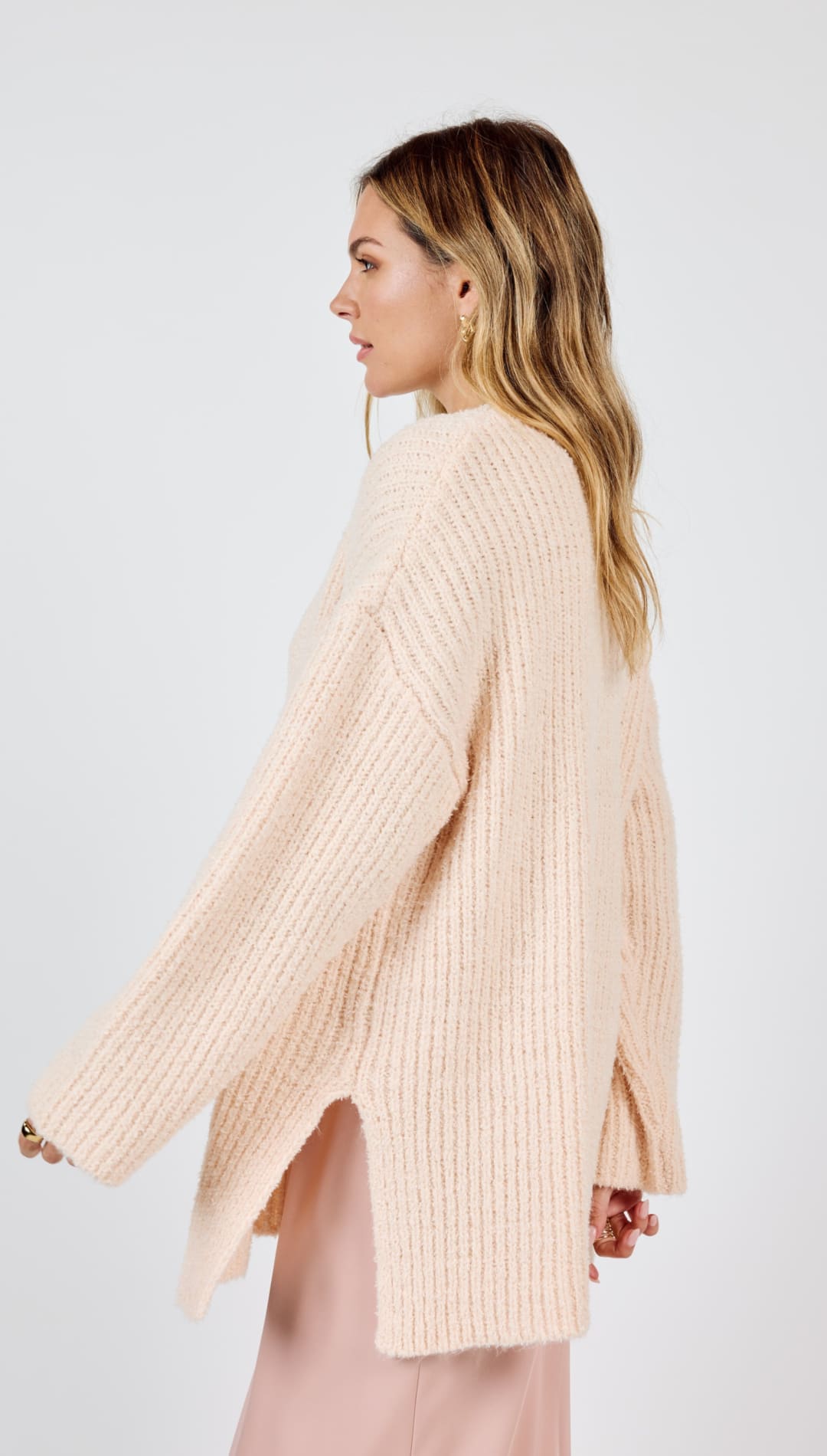 Your Needs Ribbed Knit Sweater - Peach - 140 Sweaters