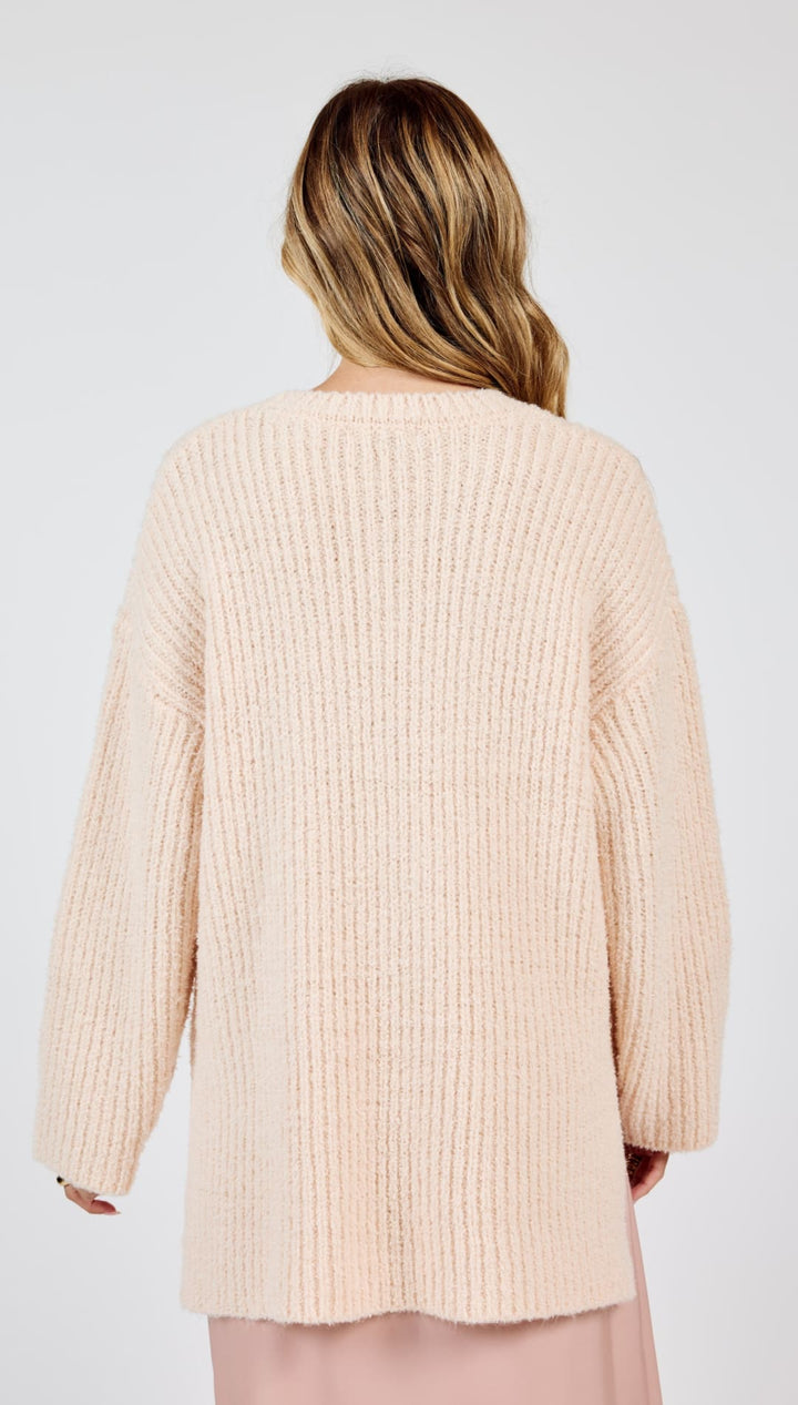 Your Needs Ribbed Knit Sweater - Peach - 140 Sweaters