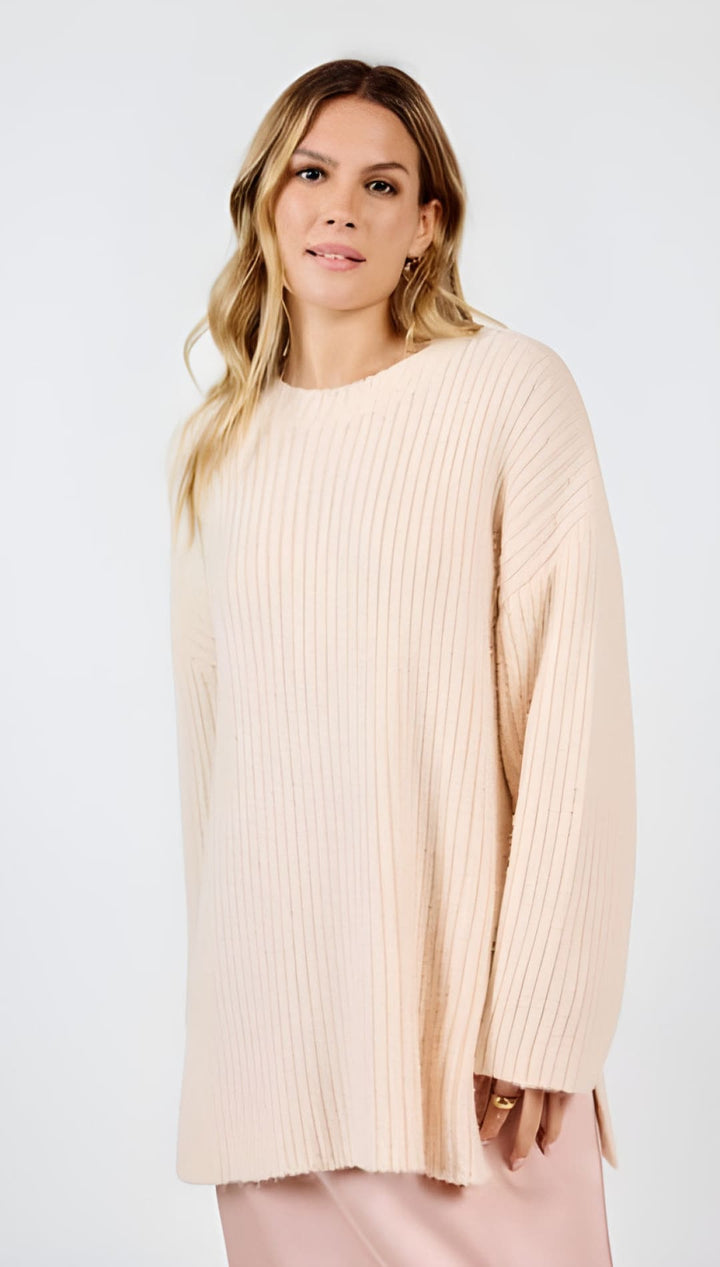 Your Needs Ribbed Knit Sweater - Peach - 140 Sweaters