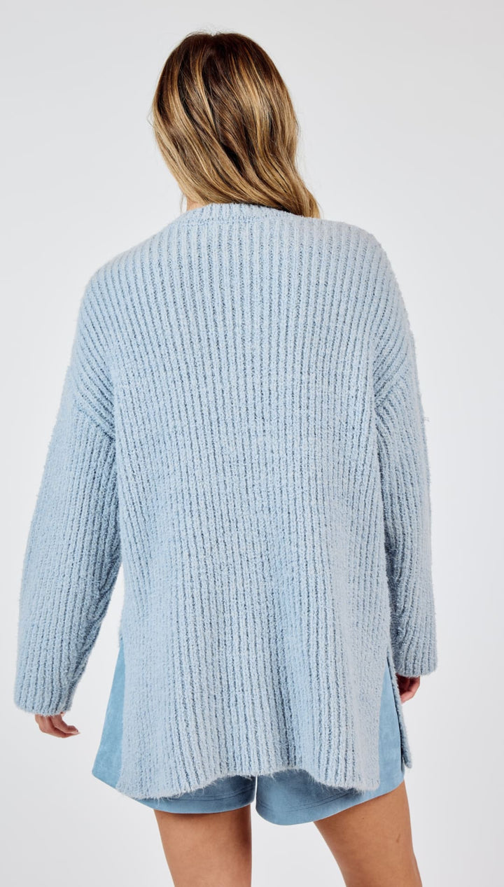 Your Needs Ribbed Knit Sweater - SKY - 140 Sweaters