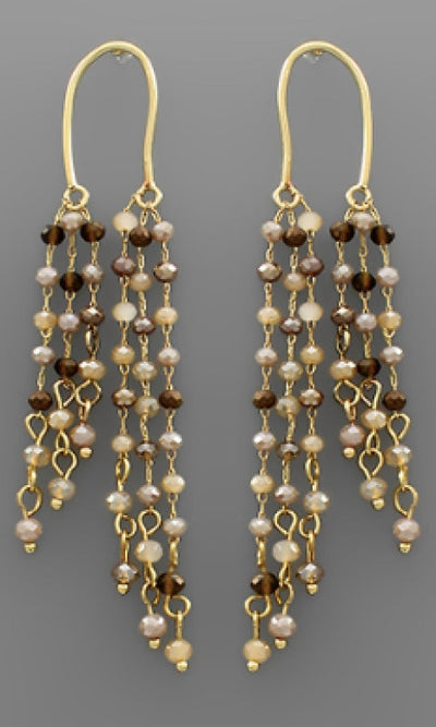 Beaded Arch Dangle Earrings - Earrings