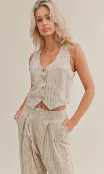 Forever Muse Pinstripe Vest - Shirts & Tops