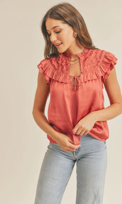 Freya Top - Small / Raspberry - Shirts & Tops