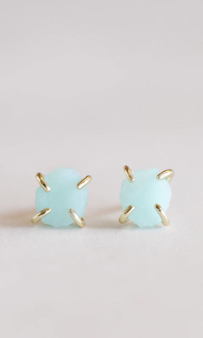 Gemstone Prong - Amazonite - Earrings