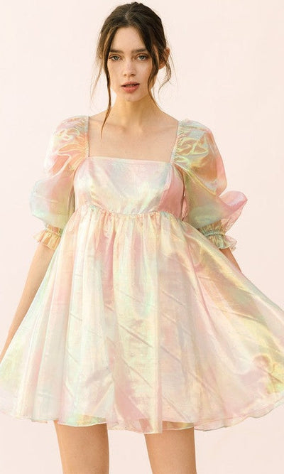 Rainbow Babydoll Dress - Dresses