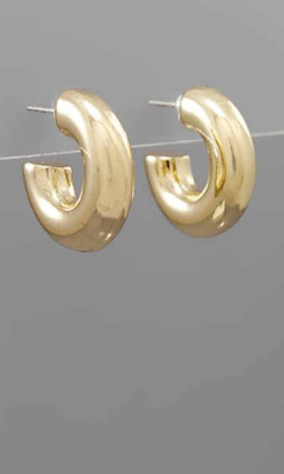 Small Bold Gold Hoops - Earrings