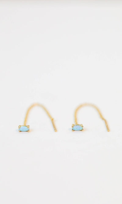 Studded Threader - Fire Opal - Earrings