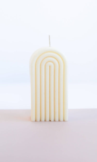 Tall Arch Cream Candle - GIFT