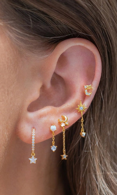 Twinkle Opal Earring Set - Gold